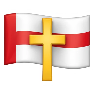create a flag where the layout is like georgian one big cross for corner. the big cross i want is yellow  sticker