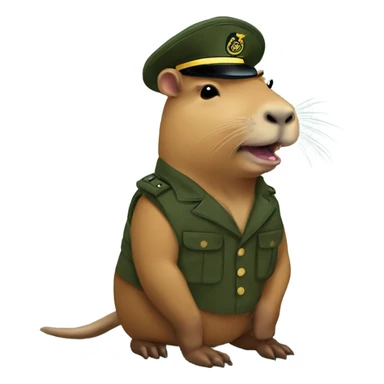 Capybara in the marines sticker