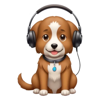 chien qui écoute la musique sticker
