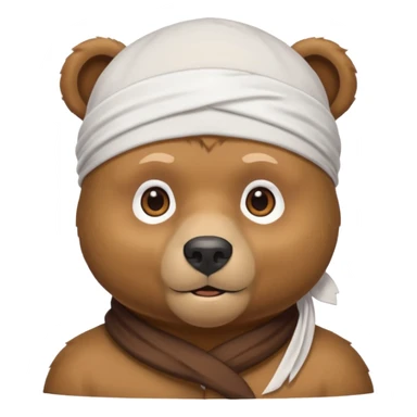 Сделай лицо медведя в белой дюраге sticker