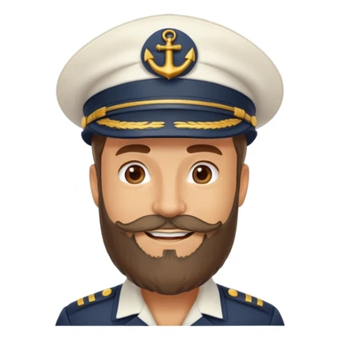nautical ship captain with hat and beard sticker