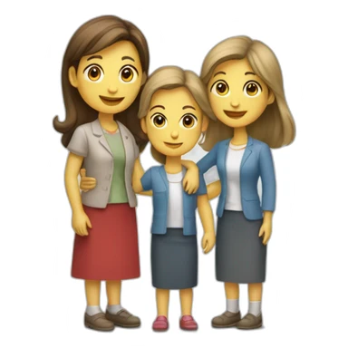 un pere, une mère et leur 2 filles sticker