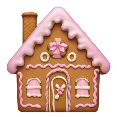 gingerbread house with a pale pink bow  sticker