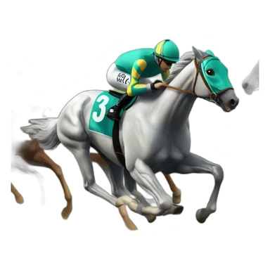 racing horse winning against other horses sticker