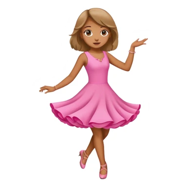 dance girl pink kids sticker