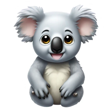Koala with puff clouds and sparkles in the air sticker