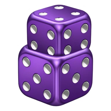 dark purple metallic dice, hearts instead of dots sticker