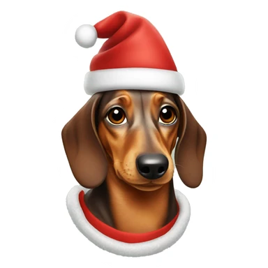 dachshund wearing a christmas hat sticker