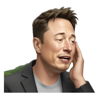 Elon Musk Crying Waterfalls sticker