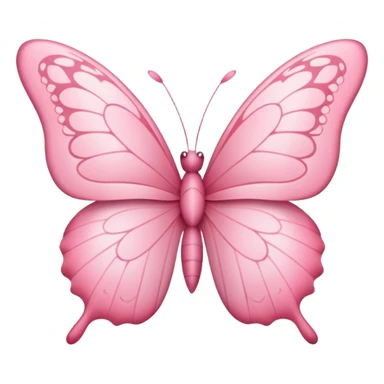 pink butterfly emoji, side view, delicate details, apple style sticker