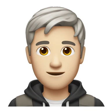 Guy with a white skin and medium-short brown hair sticker