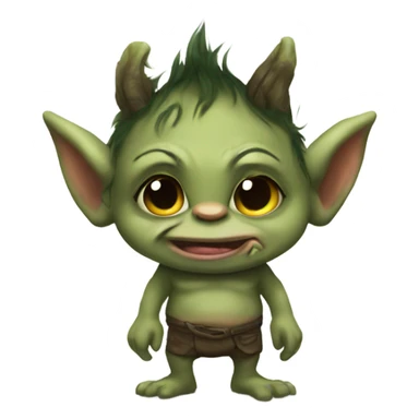 Cute troll gremlin kissy sticker