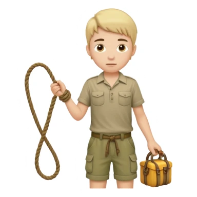 Boy holding rope,Jungle Explorers. sticker