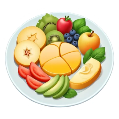 colorful balanced meal with nutrients for vitality and energy sticker