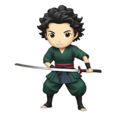 TANJIRO KAMADO HOLDING A KATANA sticker