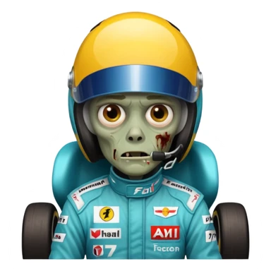 zombie formula 1 racer sticker