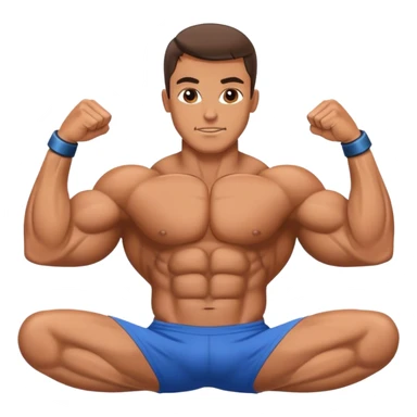 bodybuilder laying down abs exercise sticker