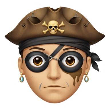 Eye patch pirate with earring, one eye covered
 sticker