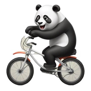 Panda riding bike sticker