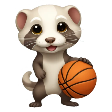 Ferret playing basketball sticker
