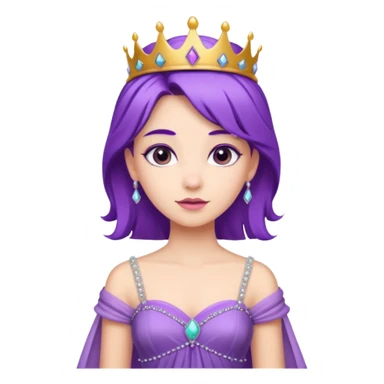 Princesses with Purple Hair in Gown with Tiara sticker