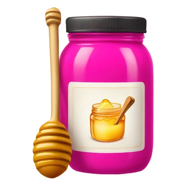 Hot pink jar of honey with wand  sticker