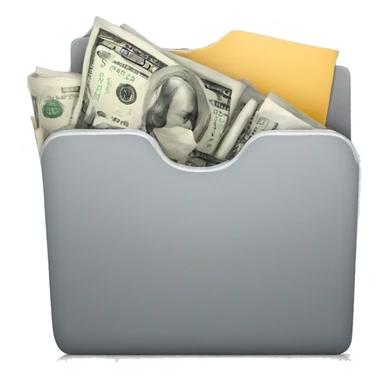 gray folder with money inside sticker