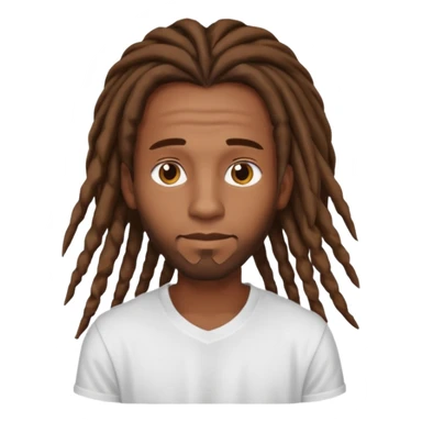 Man with long brown dreadlocks sticker
