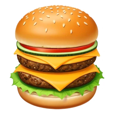 Burger with cheese and cucumber sticker