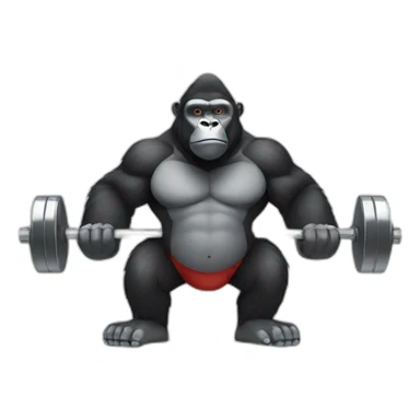 gorilla with dumbbells sticker