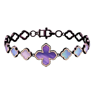 Van Cleef Vintage Alhambra bracelet in Mother of pearl purple sticker