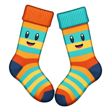 A pixel art emoji of a pair of socks in a retro 16x16 or 32x32 pixel style, using a limited color palette sticker