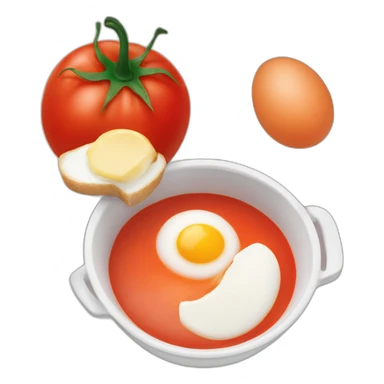 Tomato soup and boiled egg sticker