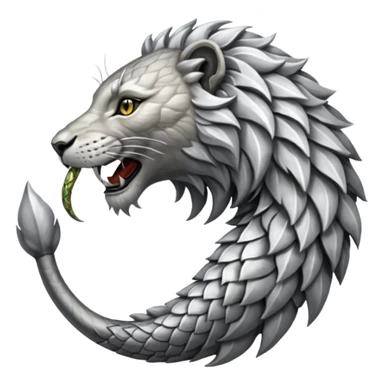 Silver Elder Scrolls Online Lion eating its tail Ouroboro sticker