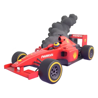 wheel of a Formula 1 race car doing a burnout with smoke and motion, dynamic, detailed sticker