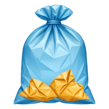 a use and throw plastic polythene bag in a simple vector style sticker