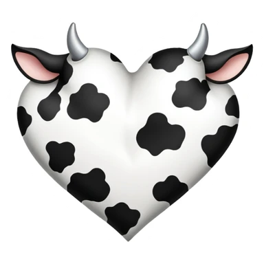 Cow print heart  sticker