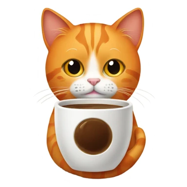 orange cat with coffee sticker