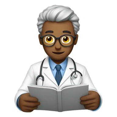 doctor reading reviews sticker
