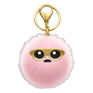 Light Pink and Gold Faceless Fur Ball Keyring sticker