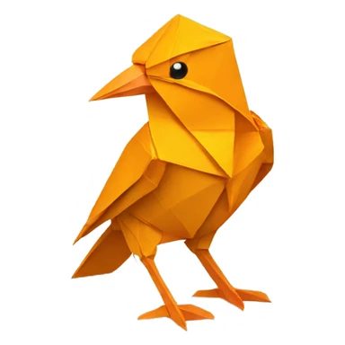 Saffron bird in origami  sticker