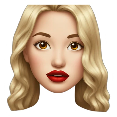 Red lips kissing sticker