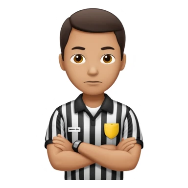 referee with crossed arms up sticker
