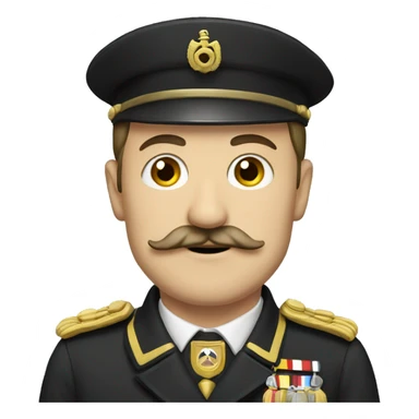 man with mustache and german uniform sticker