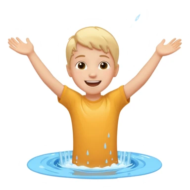 child falls in fountain sticker