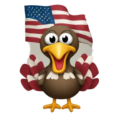 american puppet turkey flag sticker