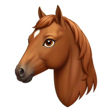 Cinematic Noble Chestnut Horse Portrait Emoji, Poised and regal, with a strong, athletic build and a lustrous, well-groomed chestnut fur, deep-set soulful amber eyes, Simplified yet sharp and sophisticated features, highly detailed, glowing with a warm, dignified glow, high shine, intelligent and majestic, stylized with an air of equine elegance, focused and attentive, soft glowing outline, capturing the essence of a watchful and confident steed, so majestic it feels as though it could gallop out of the screen with effortless authority! sticker