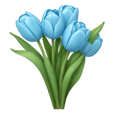 light blue tulip bouquet  sticker
