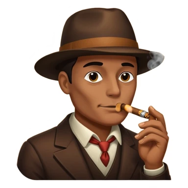 a shadowy face smoking a cigar sticker