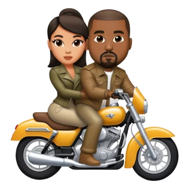 kanye west and kim on motorcycle  sticker